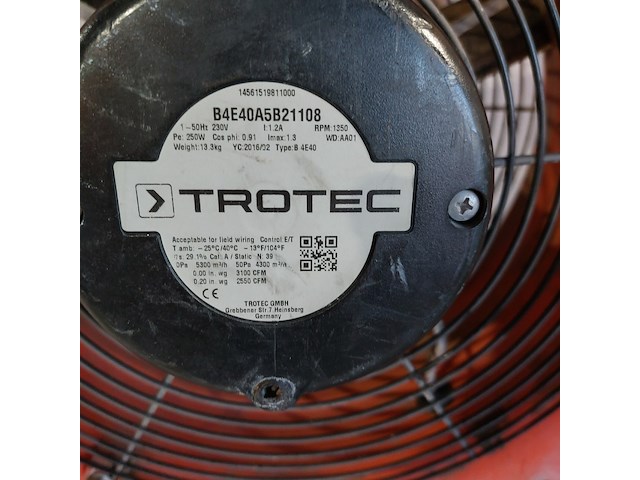 Industrieventilator 4.500m³/uur 230v, trotec, ttv 4500, 2016 - afbeelding 4 van  5