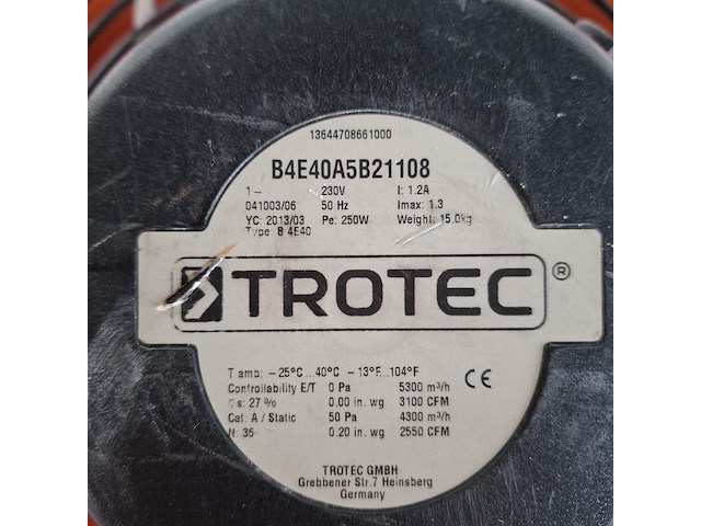 Industrieventilator 4.500m³/uur 230v trotec, ttv 4500, bouwjaar 2013 - afbeelding 5 van  5