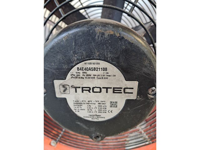 Industrieventilator 4.500m³/uur 230v trotec, ttv 4500, bouwjaar 2014 - afbeelding 5 van  6