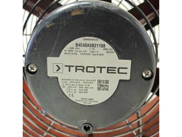 Industrieventilator 4.500m³/uur 230v trotec, ttv 4500, bouwjaar 2016 - afbeelding 5 van  6