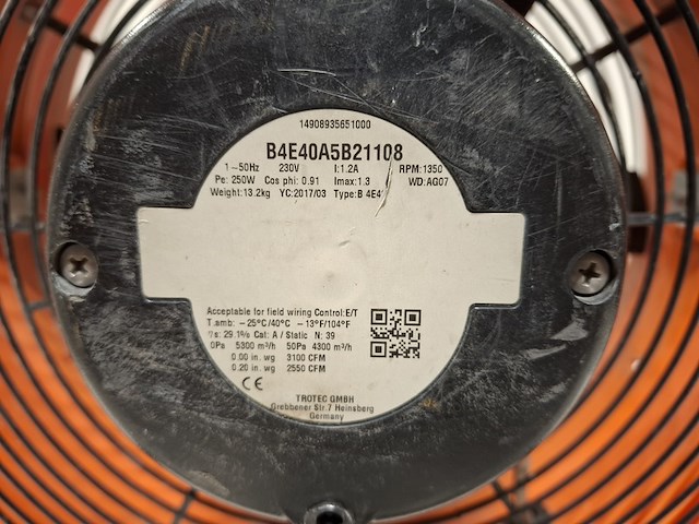 Industrieventilator 4.500m³/uur 230v trotec, ttv 4500, bouwjaar 2017 - afbeelding 3 van  3