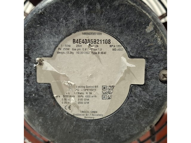Industrieventilator 4.500m³/uur 230v trotec, ttv 4500, bouwjaar 2017 - afbeelding 5 van  6