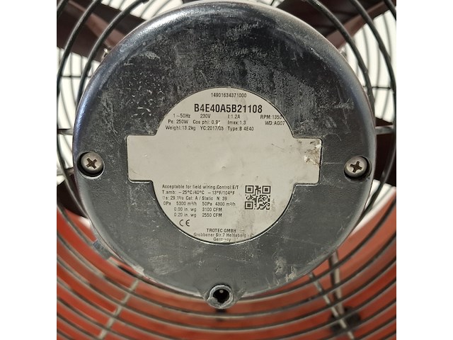 Industrieventilator 4.500m³/uur 230v trotec, ttv 4500, bouwjaar 2017 - afbeelding 5 van  6