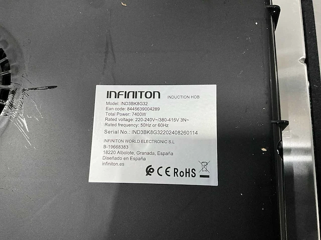 Infiniton ind3 bk8g32 inductie kookplaat - afbeelding 7 van  7