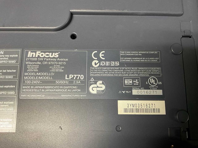 Infocus lp770 projector - afbeelding 6 van  7