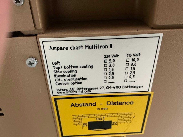 Infors ampere chart multitron ii grote capaciteit incubator shaker (2x) - afbeelding 3 van  11