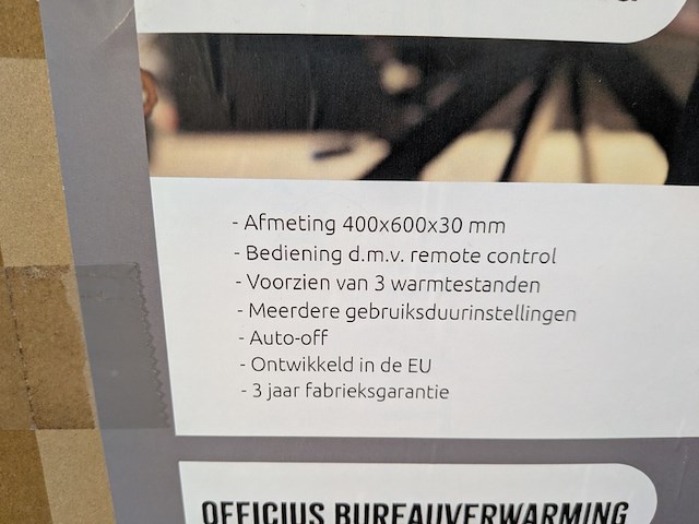 Infrarood bureauverwarming officius - afbeelding 3 van  3