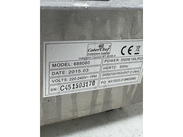 Infrarood kookplaat caterchef, 688060, bouwjaar 2015 - afbeelding 3 van  4