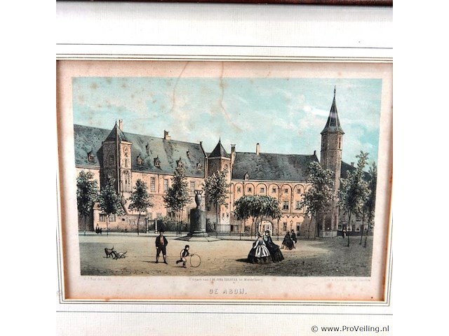 Ingekleurde ets de abdij (te middelburg?) - afbeelding 2 van  5