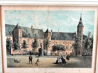 Ingekleurde ets de abdij (te middelburg?) - afbeelding 2 van  5