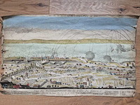 Ingekleurde prent “bombardement van le havre”, 1759 - afbeelding 6 van  6