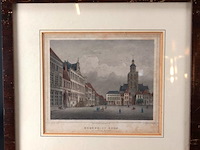 Ingekleurde staalgravure de groote markt te bergen op zoom - afbeelding 2 van  5