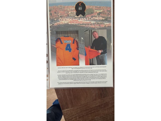 Ingelijst shirt ronald koeman - fc barcelona, oranje, gesigneerd, xl - afbeelding 2 van  3