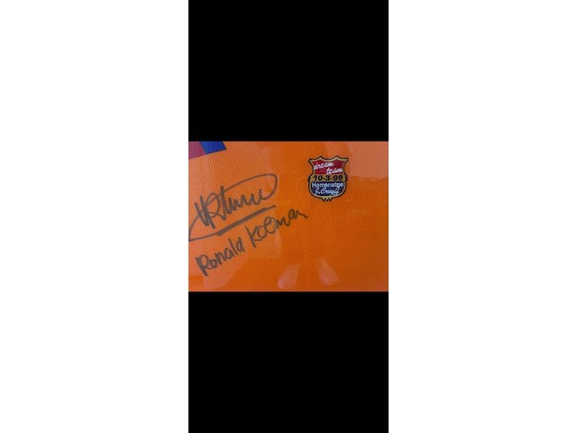 Ingelijst shirt ronald koeman - fc barcelona, oranje, gesigneerd, xl - afbeelding 3 van  3
