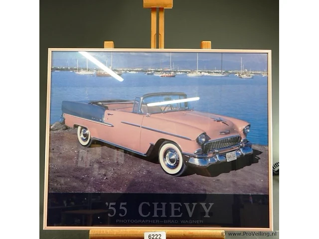 Ingelijste foto 1955 chevy bel air convertible is gefotografeerd door brad wagner. - afbeelding 2 van  5
