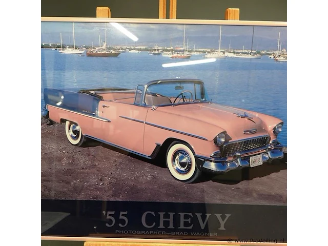 Ingelijste foto 1955 chevy bel air convertible is gefotografeerd door brad wagner. - afbeelding 3 van  5