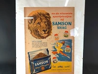 Ingelijste reclame jaren 70 voor samson shag