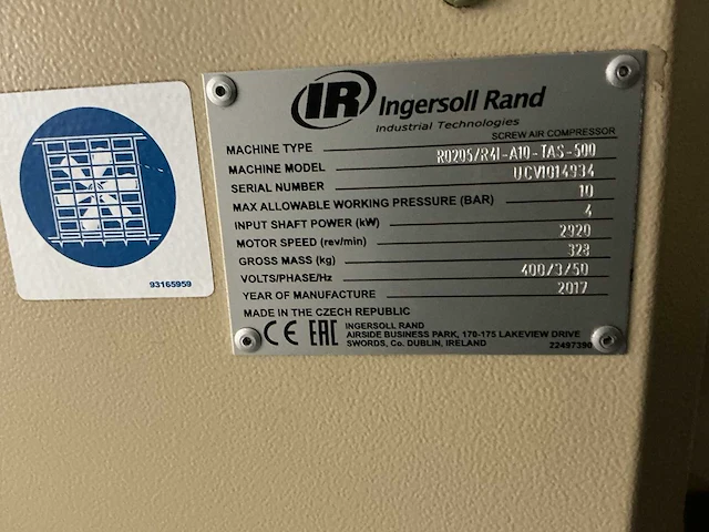 Ingersoll rand - 2017 - r4 iu - schroefcompressor - afbeelding 1 van  6