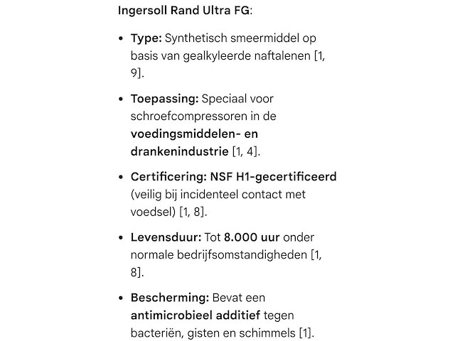 Ingersoll rand - ultra fg - foodgrade compressorolie (5x) - afbeelding 9 van  9