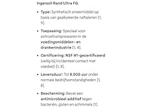 Ingersoll rand - ultra fg - foodgrade compressorolie (5x) - afbeelding 9 van  9
