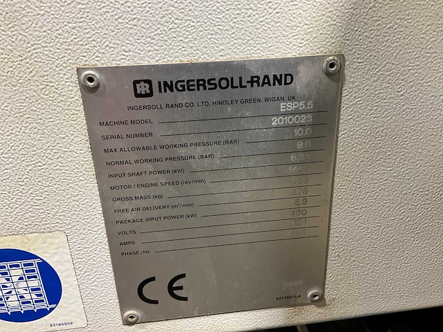 Ingersoll rand esp5.5 luchtcompressor - afbeelding 7 van  15