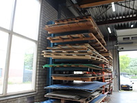 Inhoud van draagarmstelling 355 w.o. traanplaten, 15x aluminium platen 4mm, alu geperforeerd, etc. - afbeelding 1 van  9