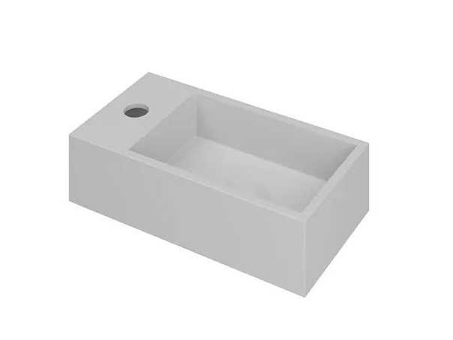 Ink - versus kraangat links - - fontein met kraangat polystone mat wit - afbeelding 1 van  3