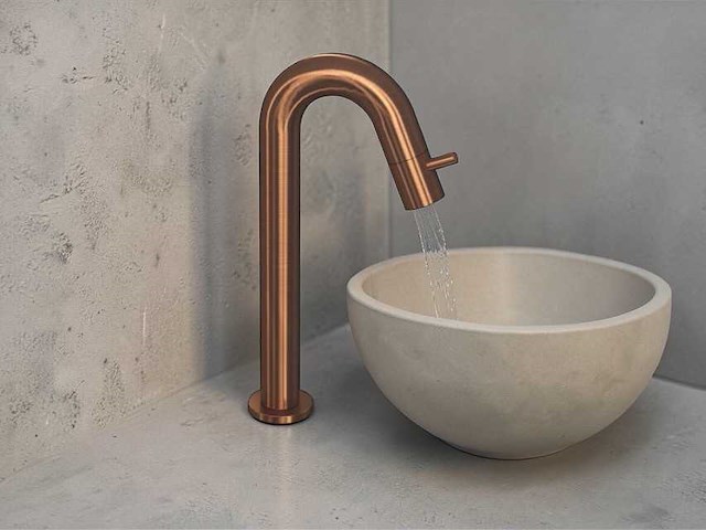 Ink hoog model fonteinkraan brushed rose gold 30cm 9902366 - afbeelding 1 van  7