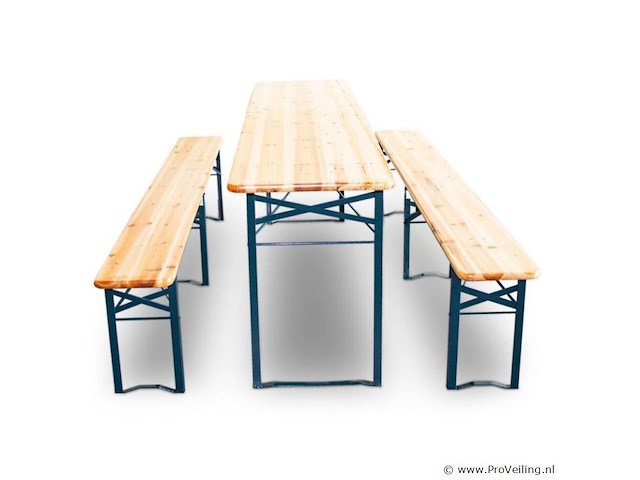 Inklapbare biertafel 220 cm incl. 2 banken - afbeelding 2 van  8