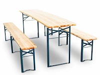Inklapbare biertafel 220 cm incl. 2 banken - afbeelding 1 van  8