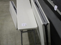 Inklapbare campingset bestaande uit tafel en twee bankjes. totale breedte uitgeklapt 183 cm. margeproduct - afbeelding 2 van  3