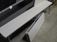Inklapbare campingset bestaande uit tafel en twee bankjes. totale breedte uitgeklapt 183 cm. margeproduct - afbeelding 3 van  3