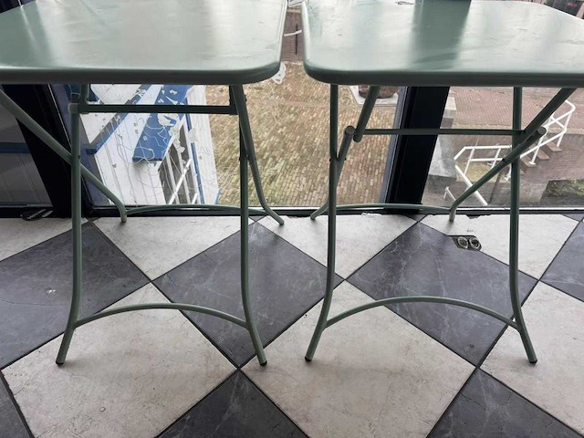 Inklapbare metalen tafel (2x) - afbeelding 3 van  4