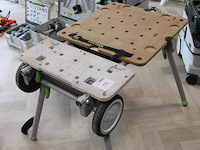 Inklapbare werktafel festool ug-csc-sys met steekwagenfunctie. let op ! onderdeel van combinatiekavel b017 onderdeel van combinatiekavel combinatiekavel festool gereedschappen kavels b013 t/m b016. zaag-en werktafel met afzuiging. - afbeelding 2 van  3