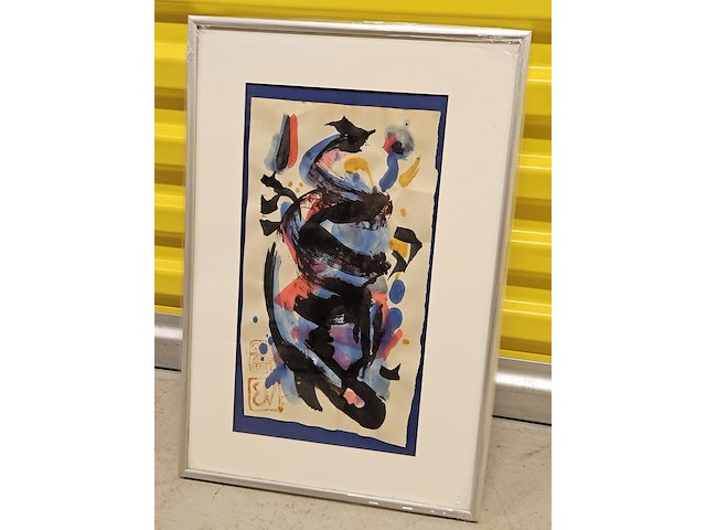 Inkt op papier schilderij, ernst vijlbrief - afbeelding 1 van  3