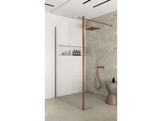 Inloopdouche 120x40 cm koper geborsteld saniclear, redro copper - afbeelding 1 van  6