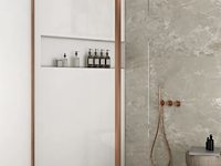 Inloopdouche 120x40 cm koper geborsteld saniclear, redro copper - afbeelding 1 van  6