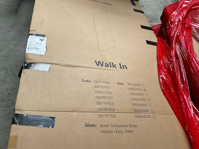 Inloopdouche glasplaat antikalk veiligheidsglas 100x200cm - afbeelding 2 van  2