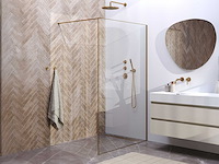 Inloopdouche helder glas met frame 120x200cm goud geborsteld - afbeelding 1 van  2