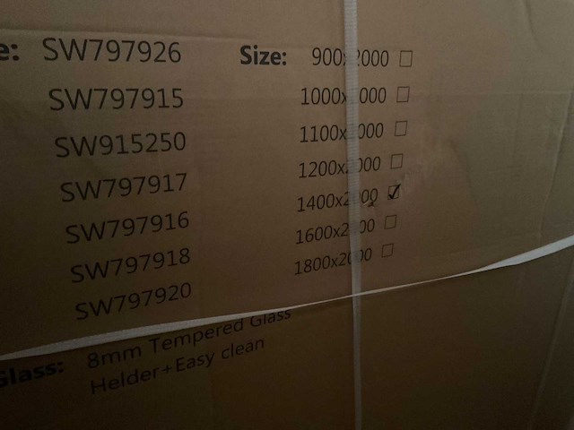 Inloopdouche paneel 8mm easy clean glas 140x200cm - afbeelding 2 van  2