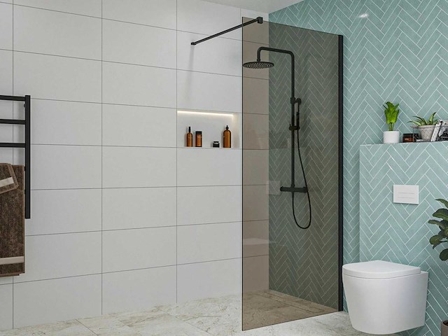 Inloopdouche rookglas 90x200cm - afbeelding 1 van  2