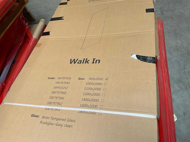 Inloopdouche rookglas 90x200cm - afbeelding 2 van  2