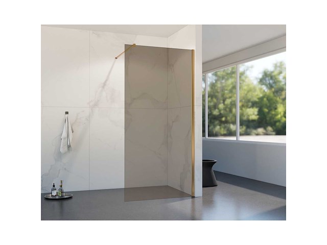 Inloopdouche rookglas geborsteld koper pvd 70x200 cm - afbeelding 1 van  1