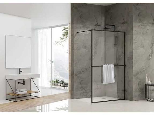 Inloopdouche van rijn products met handdoekhouder 120x200cm - afbeelding 1 van  3