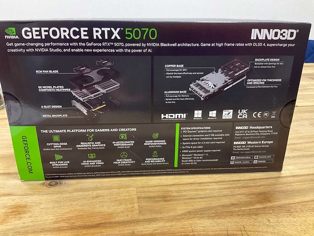 Inno3d twin x2 oc nvidia geforce rtx 5070 videokaart - afbeelding 2 van  4