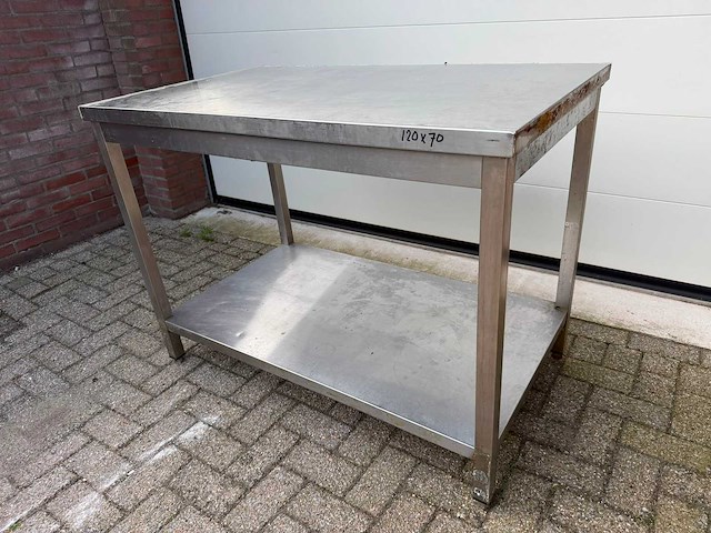 Inox - 120x70 - rvs werktafel - afbeelding 1 van  4