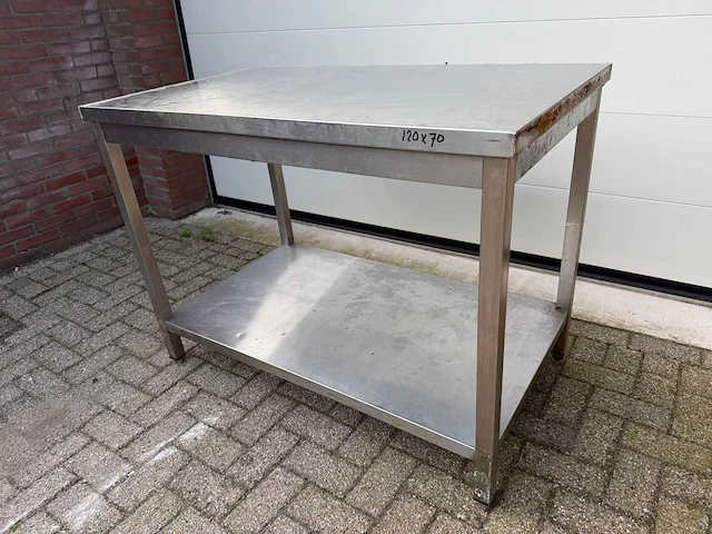 Inox - 120x70 - rvs werktafel - afbeelding 1 van  4