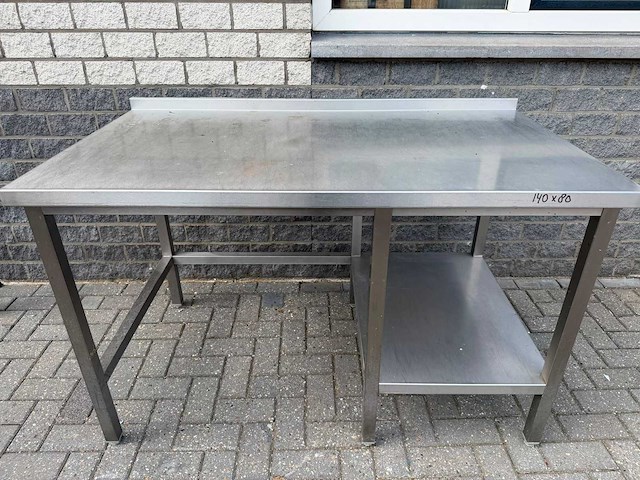 Inox - 140x80 - rvs werktafel - afbeelding 1 van  2