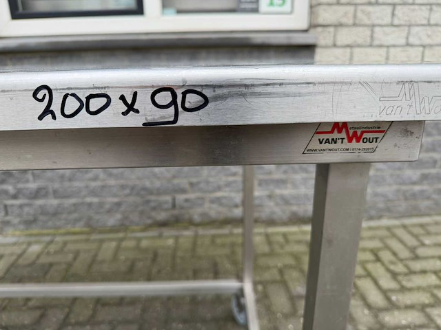 Inox - 200x90 - rvs werktafel - afbeelding 1 van  3