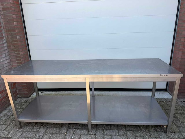 Inox - 220x70 - rvs werktafel - afbeelding 1 van  2